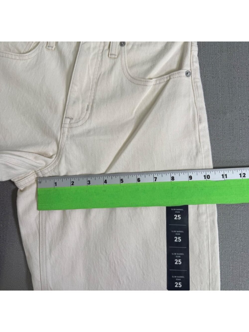 J.Crew Slim Barrel Jeans In Off-White Size 25 High-Rise Stretch Cotton Blend - Picture 12 of 13
